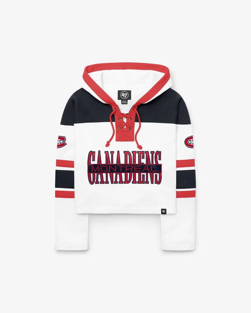 47-lacer-montreal-canadiens-cut-thru-cropped-hoodie-white-wash image 1