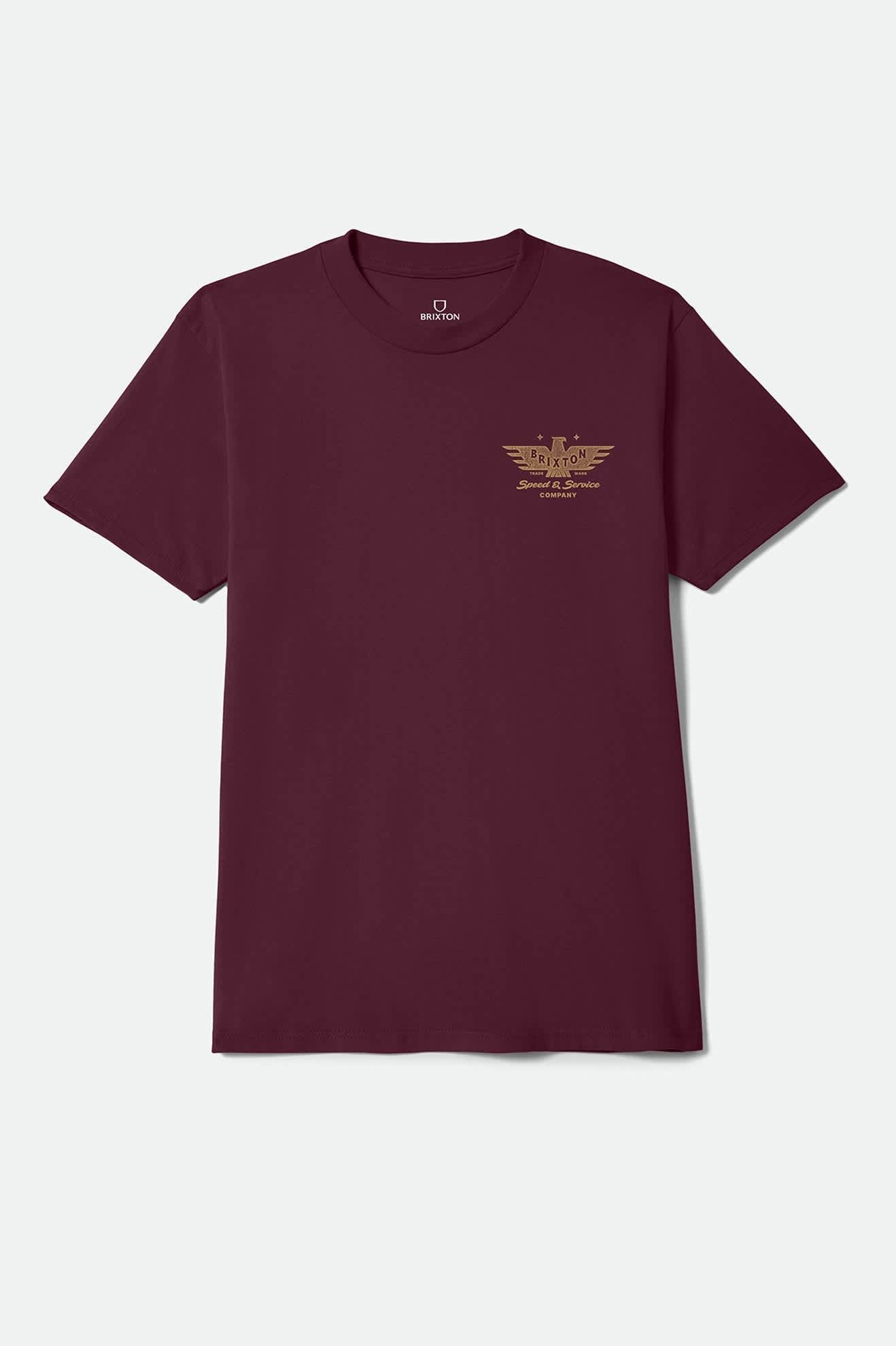 brixton-ewing-standard-t-shirt-burgundy-baumwolle image 1