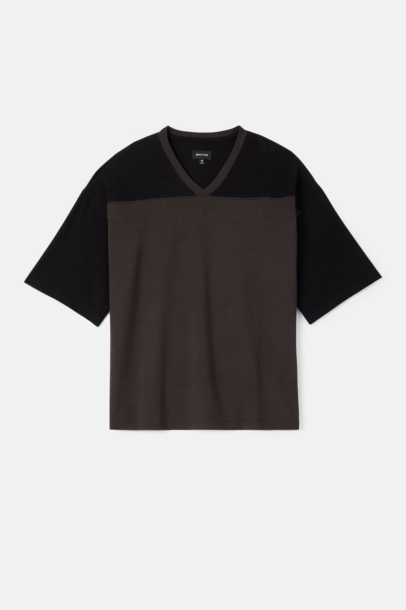 brixton-football-t-shirt-black-baumwolle-v-ausschnitt image 1
