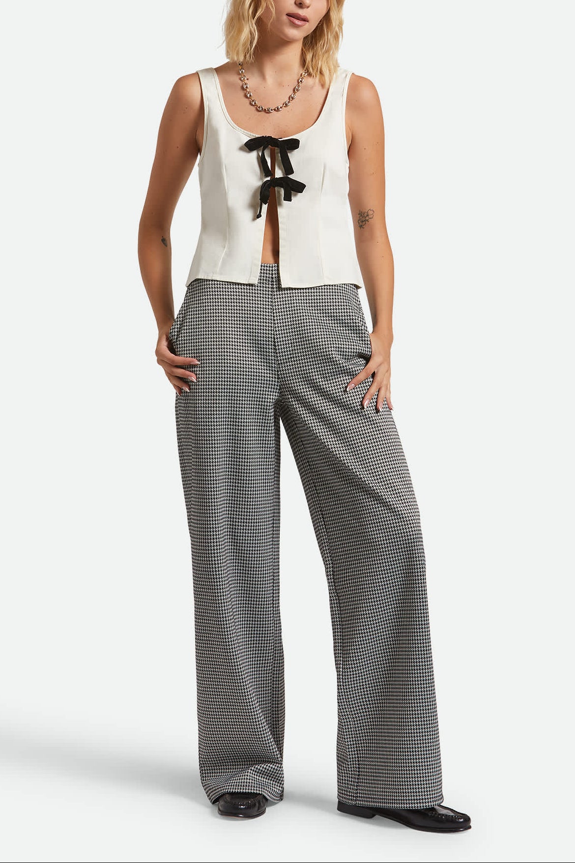 brixton-houndstooth-leisure-trouser-hose-winter-white-black image 5