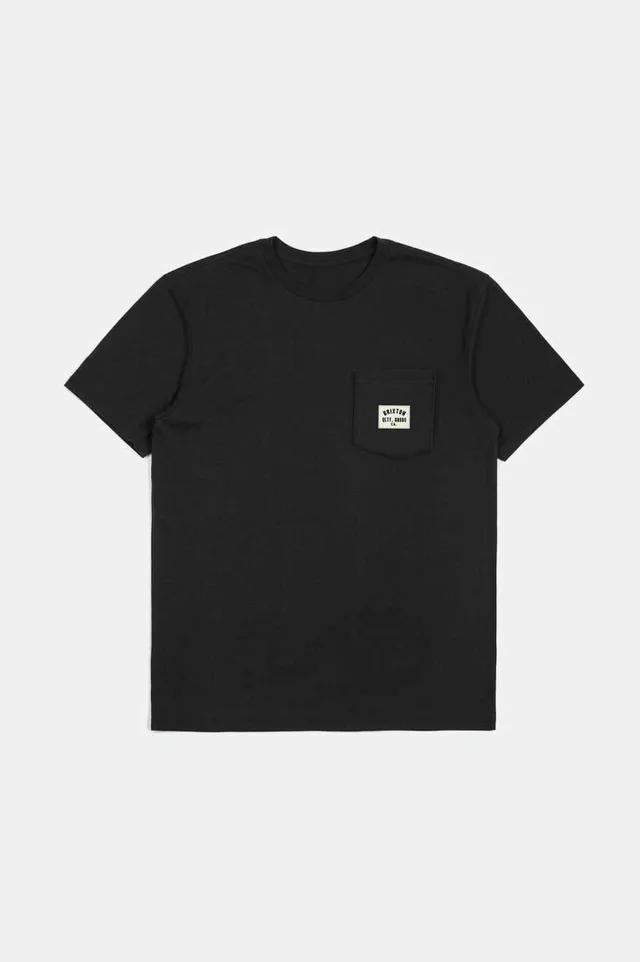 brixton-woodburn-pocket-t-shirt-herren-schwarz-baumwolle image 1
