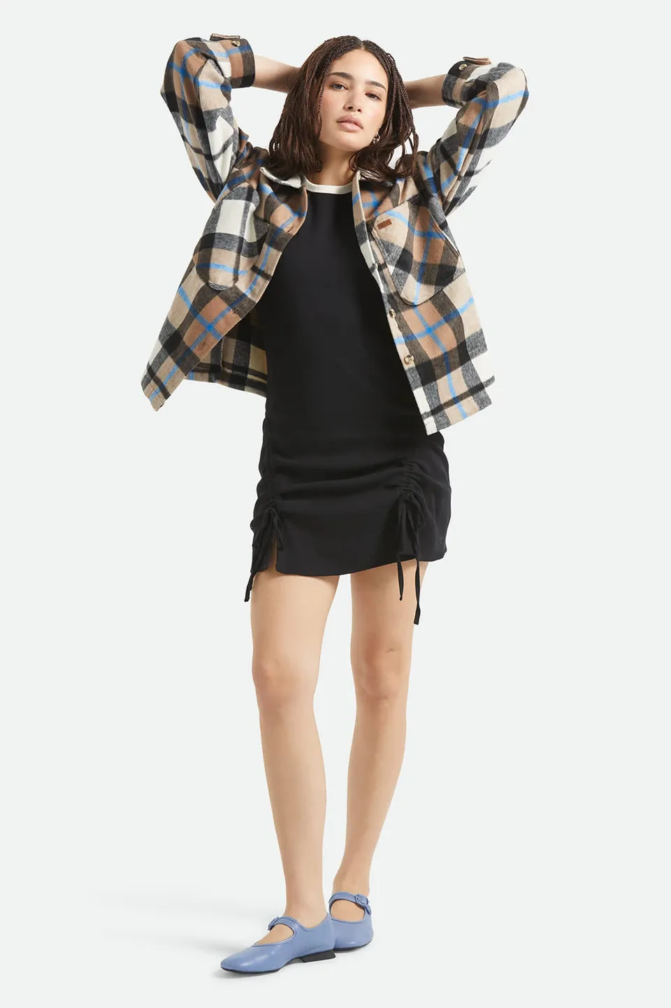 brixton-bowery-flanellhemd-damen-schwarz-soft-brushed image 1