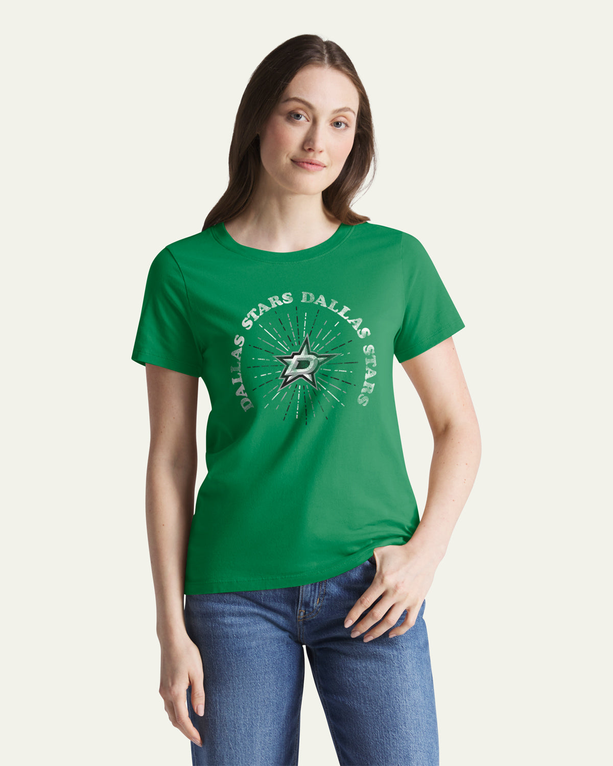 47-brand-dallas-stars-shine-lines-damen-t-shirt-kelly image 1