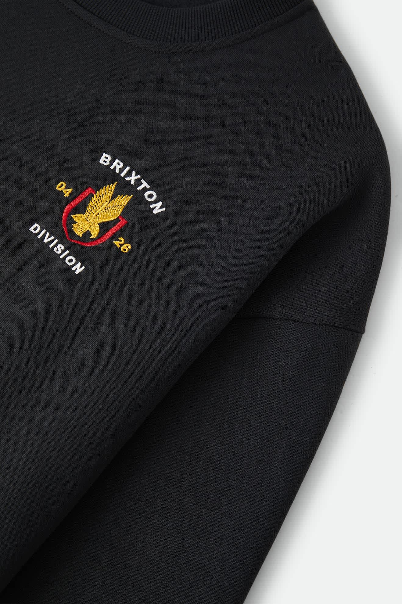 brixton-covall-crew-sweatshirt-black-stickerei-baumwolle image 3
