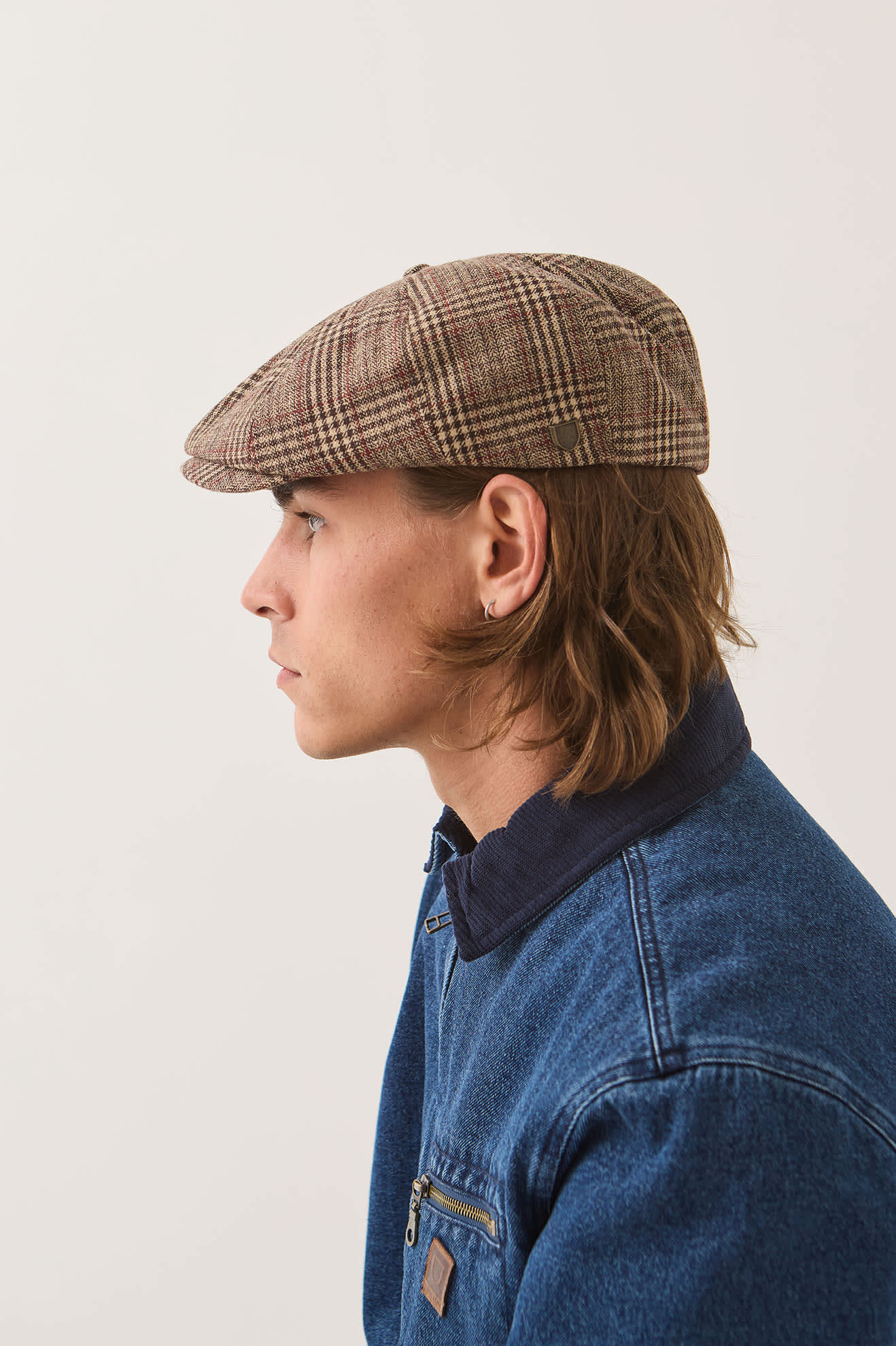 brixton-brood-newsboy-schieberm-tze-brown-tan-red-plaid image 3