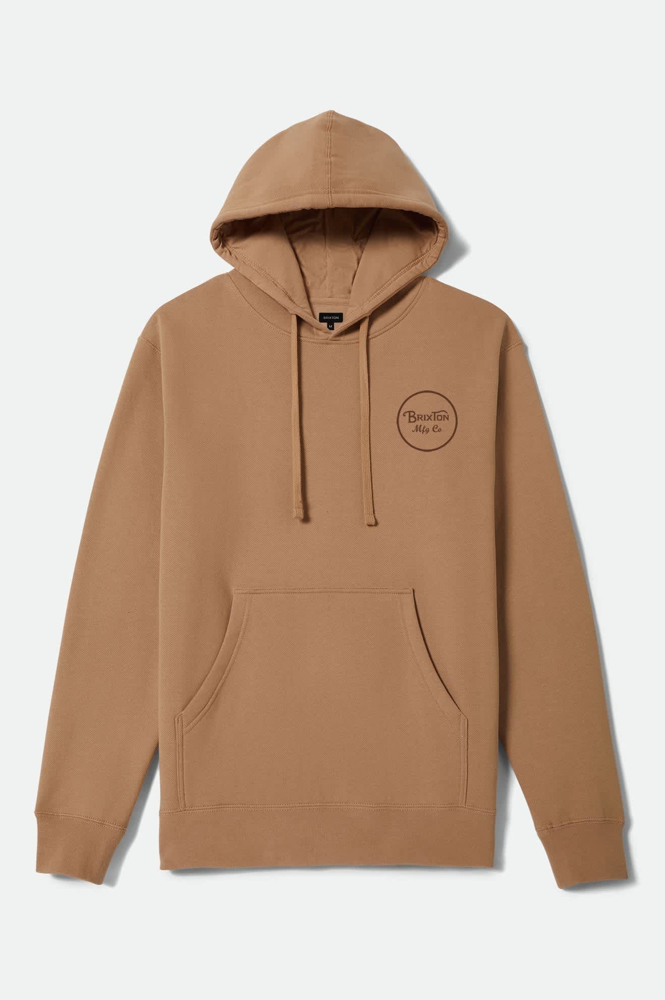 brixton-wheeler-hoodie-sand-stone-brown-mit-brustprint image 2