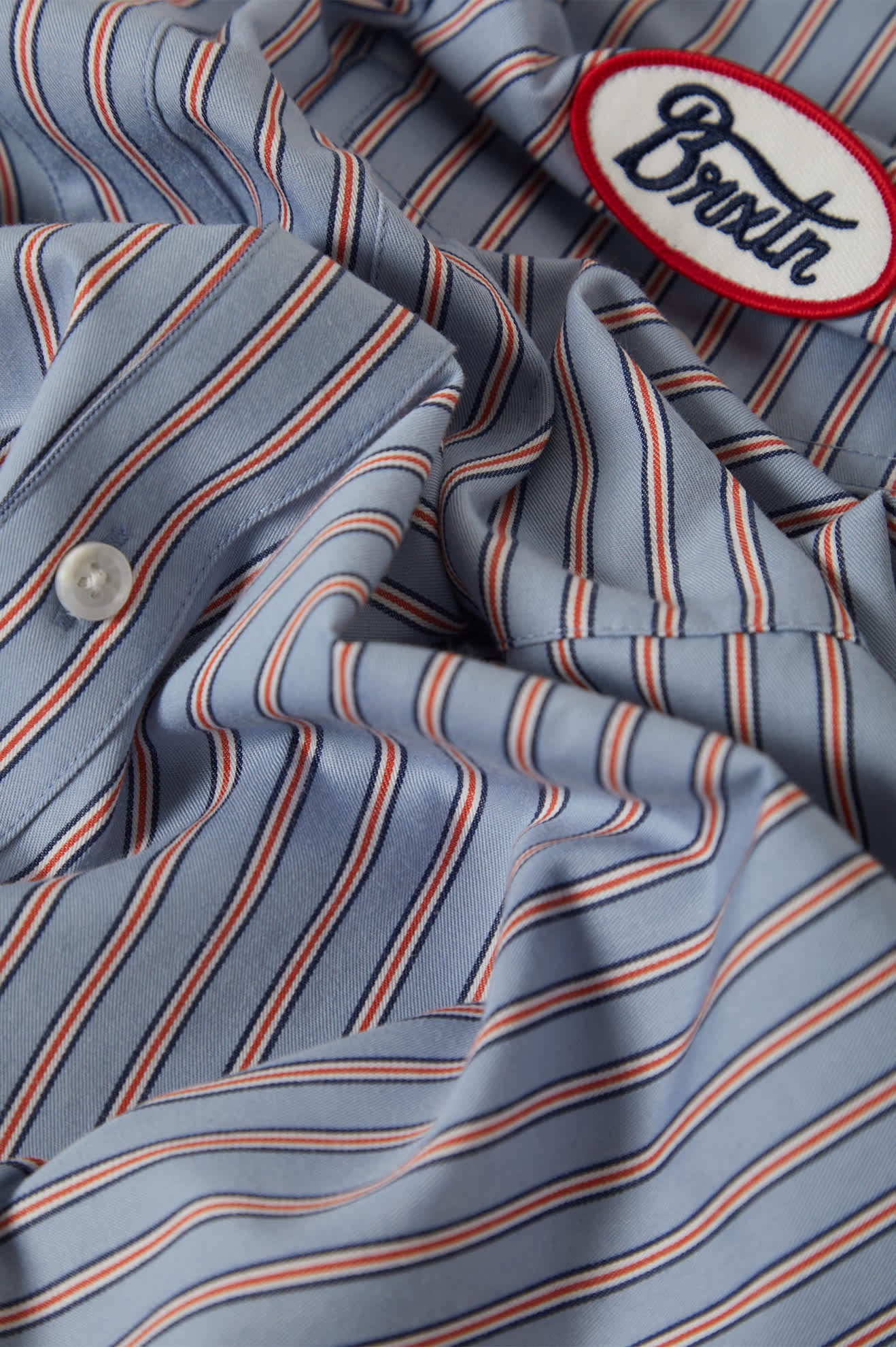 brixton-builders-olson-short-sleeve-hemd-blue-aura-stripe image 7