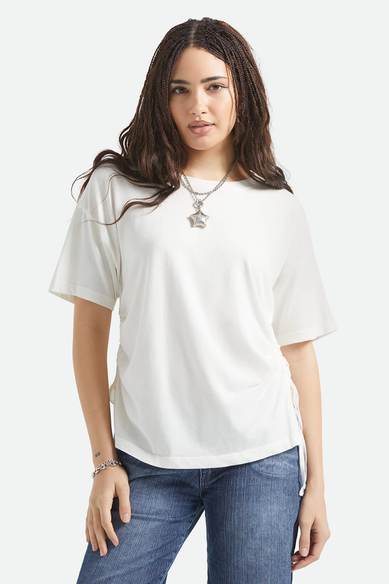 brixton-carefree-organic-cinch-t-shirt-off-white-bio-baumwolle image 1