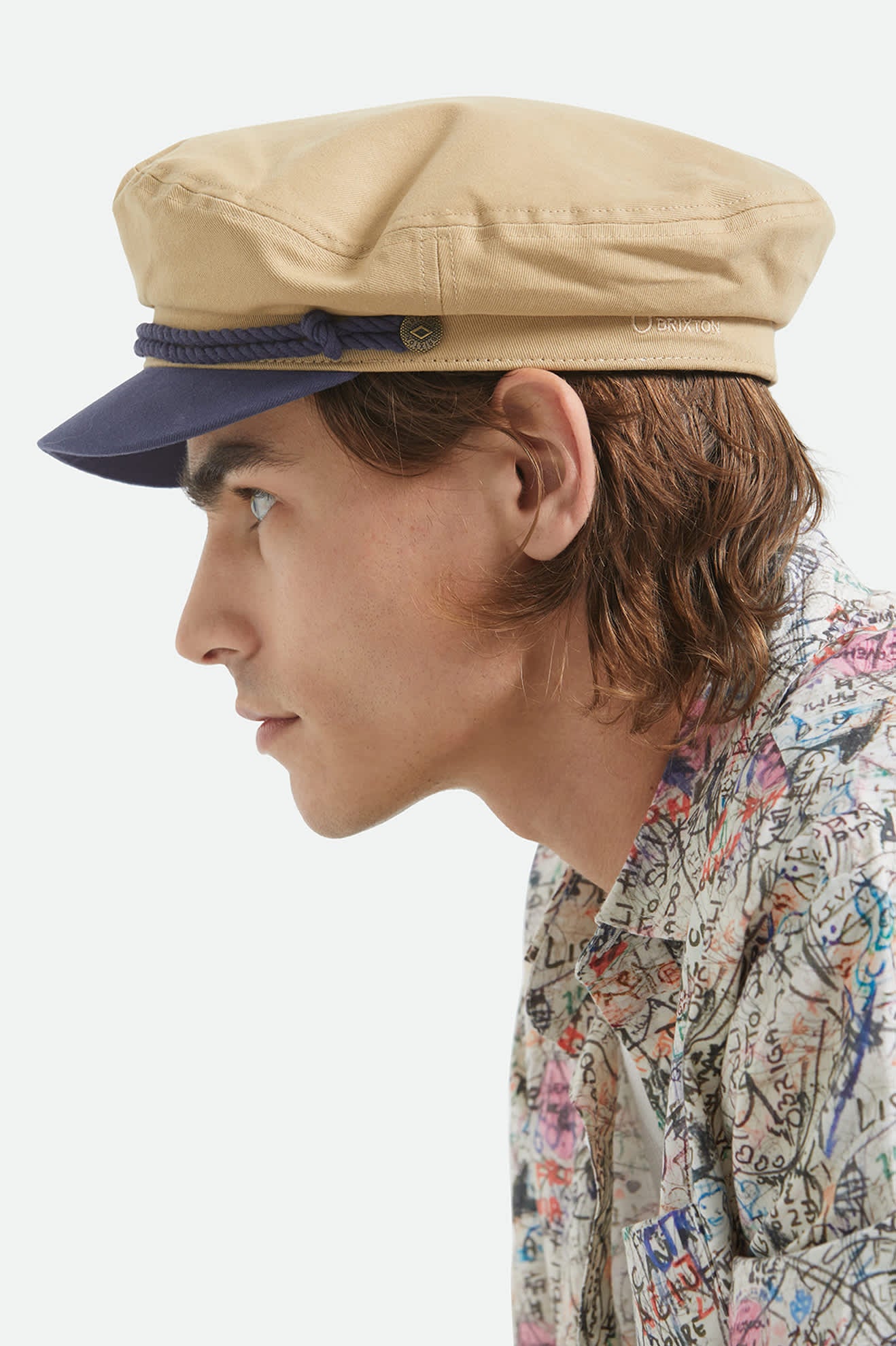 brixton-fiddler-fisherman-cap-sand-washed-navy-twill image 4