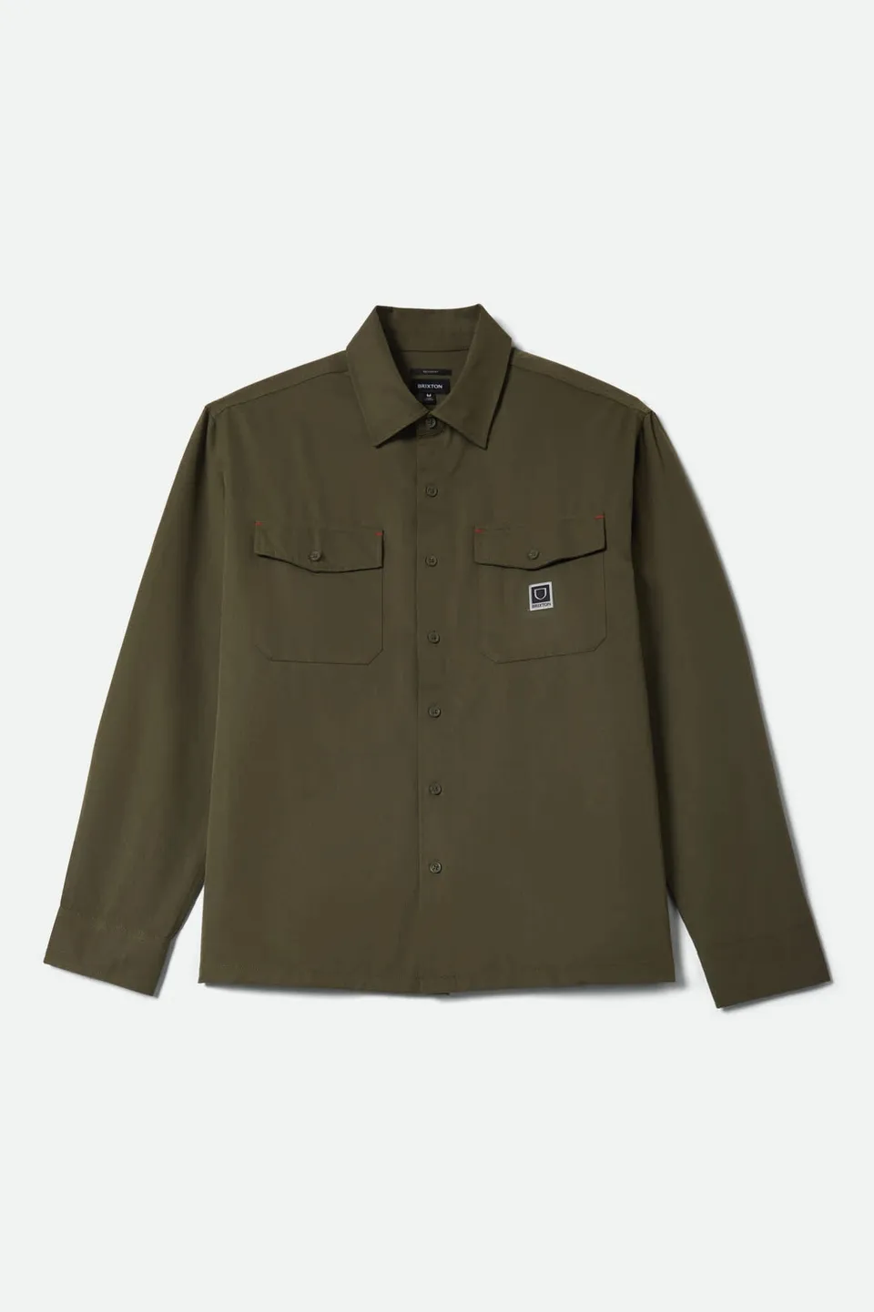 brixton-journey-lightweight-hemd-langarm-dark-olive-polyester image 1