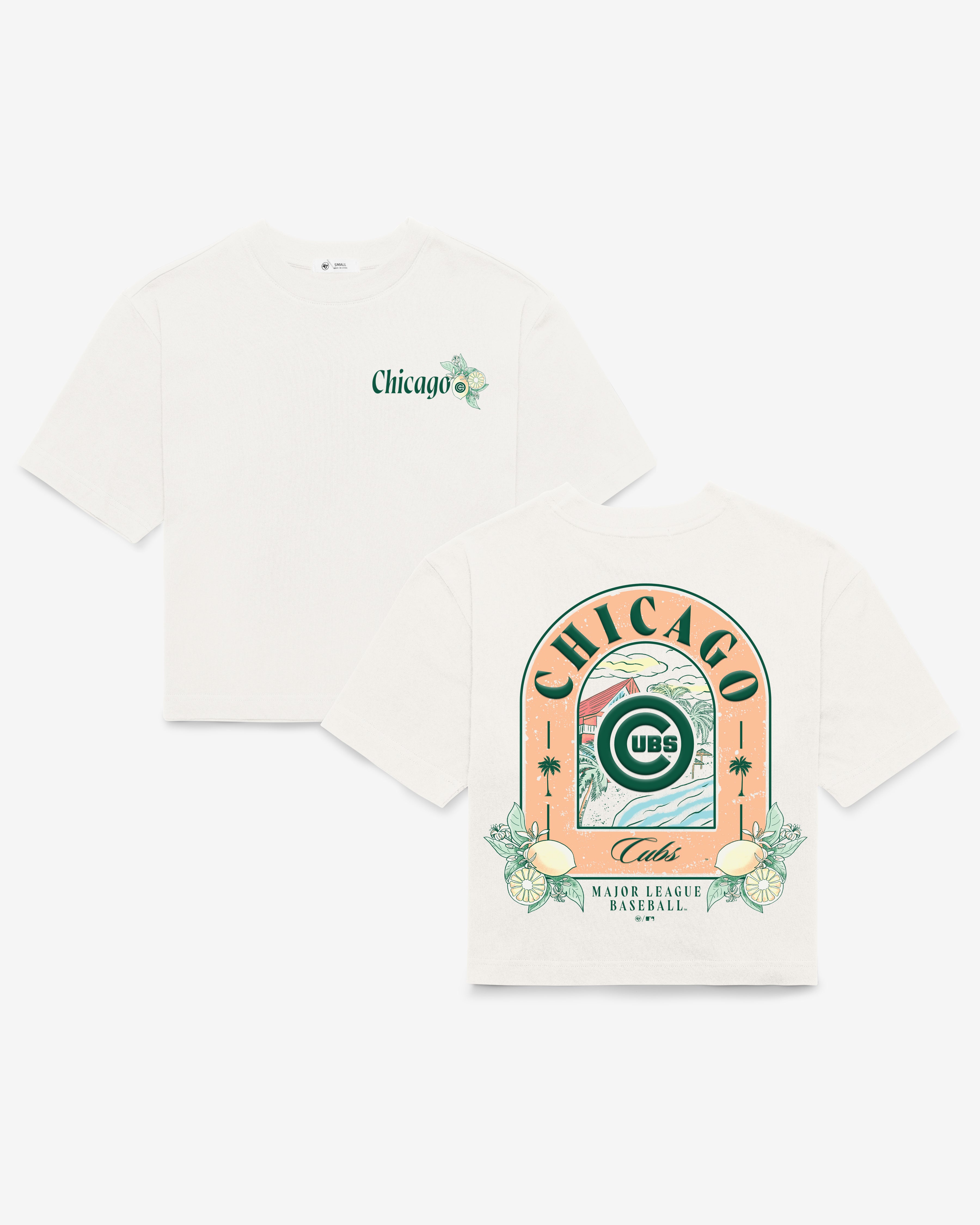 47-brand-reed-city-vacay-t-shirt-cubs-sandstone-damen-cropped image 1