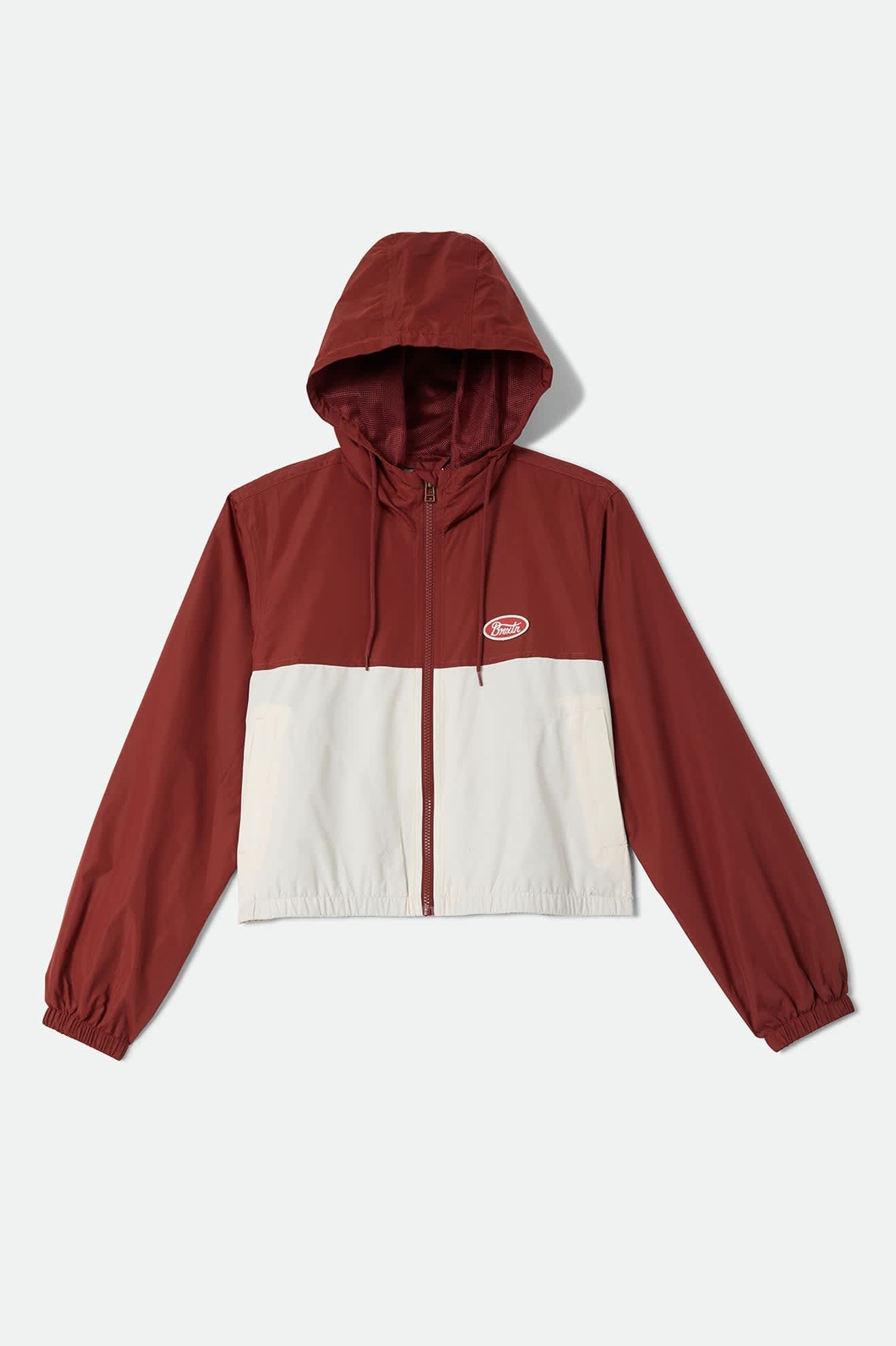 brixton-parsons-windbreaker-damen-dunkelrot-wei image 2