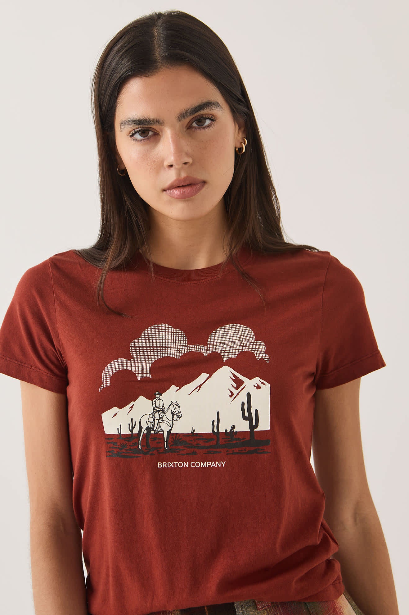 brixton-great-springs-slim-t-shirt-dark-brick-damen image 4