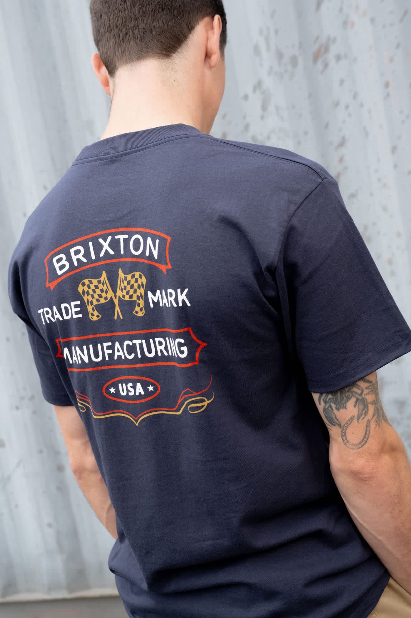 brixton-liberty-mark-t-shirt-navy-herren-baumwolle image 3
