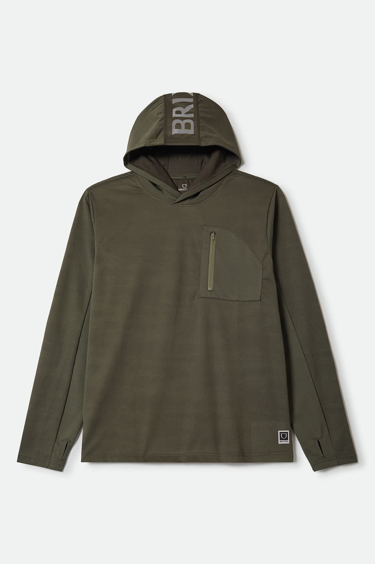 brixton-journey-sun-hoodie-olive-tiger-camo-upf image 1