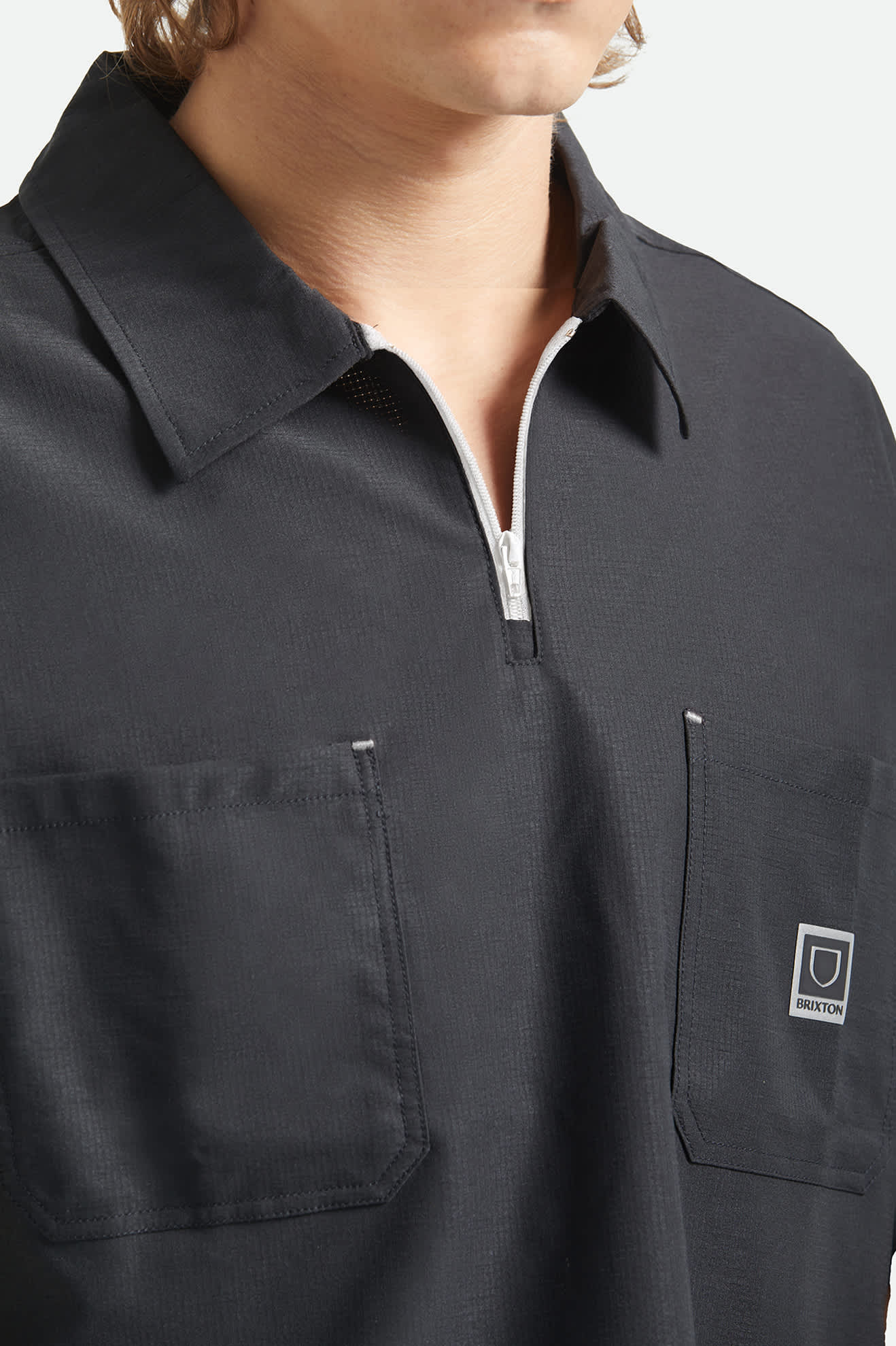 brixton-journey-cropped-shirt-1-2-zip-schwarz-polyester image 5