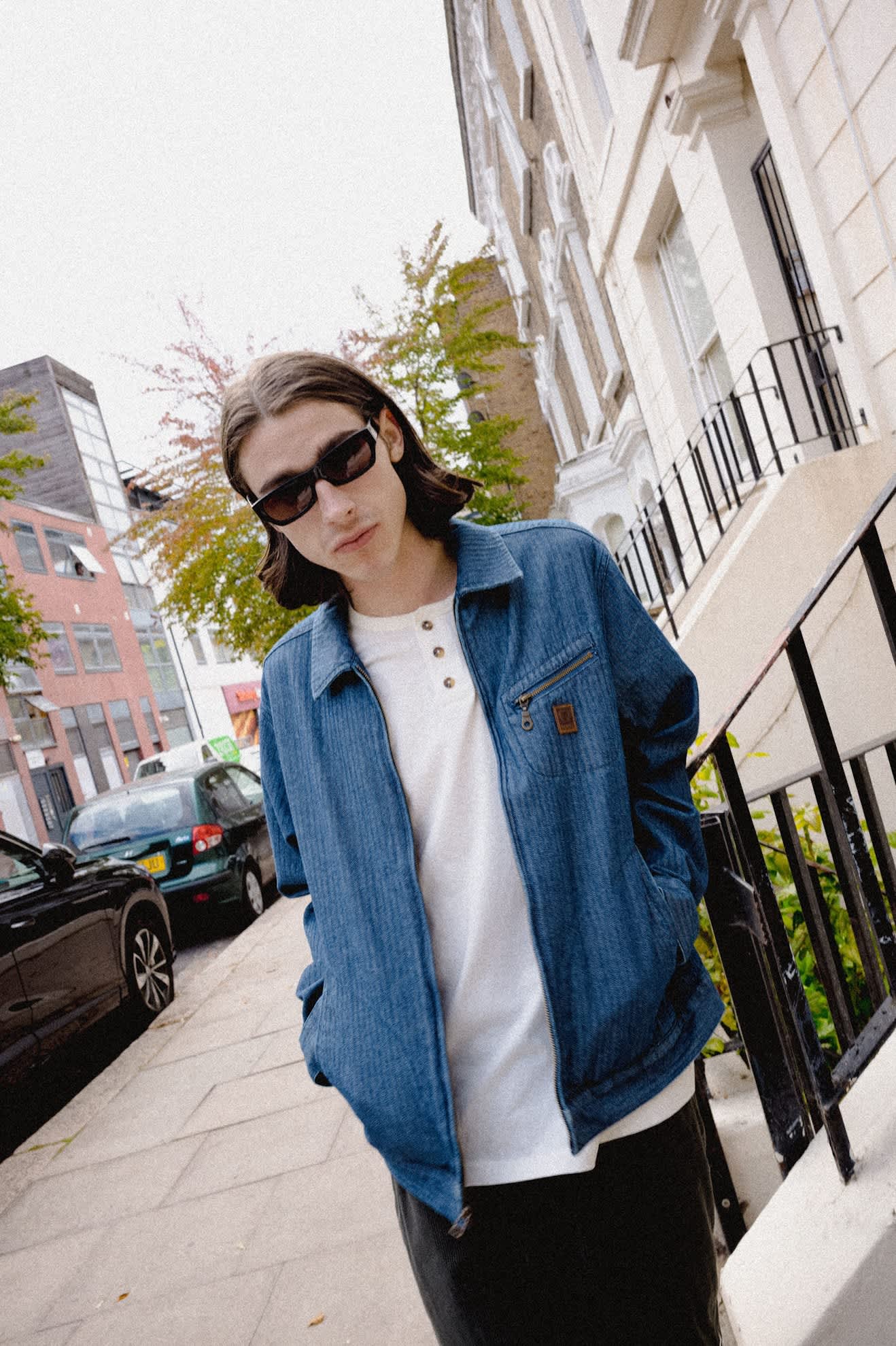 brixton-mechanic-garage-zip-jacke-indigo-herringbone-canvas image 6
