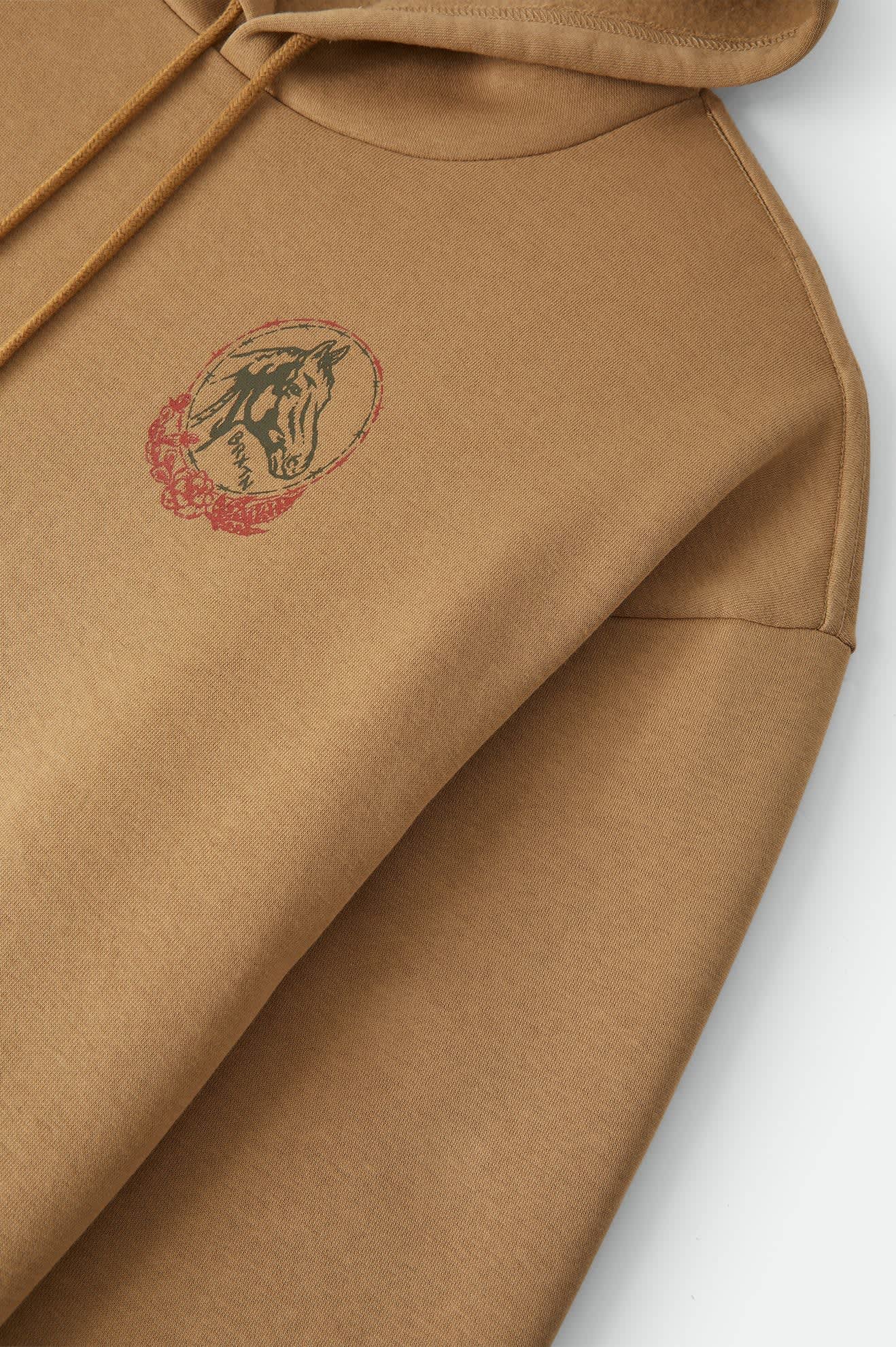brixton-marley-hood-british-khaki-fleece-hoodie image 4