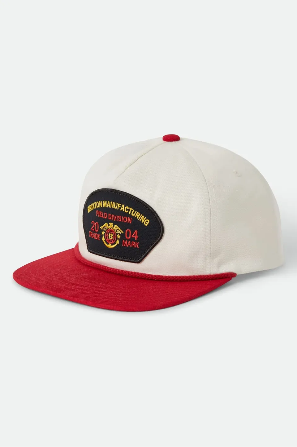 brixton-division-netplus-snapback-cap-off-white-red-baumwolle image 1