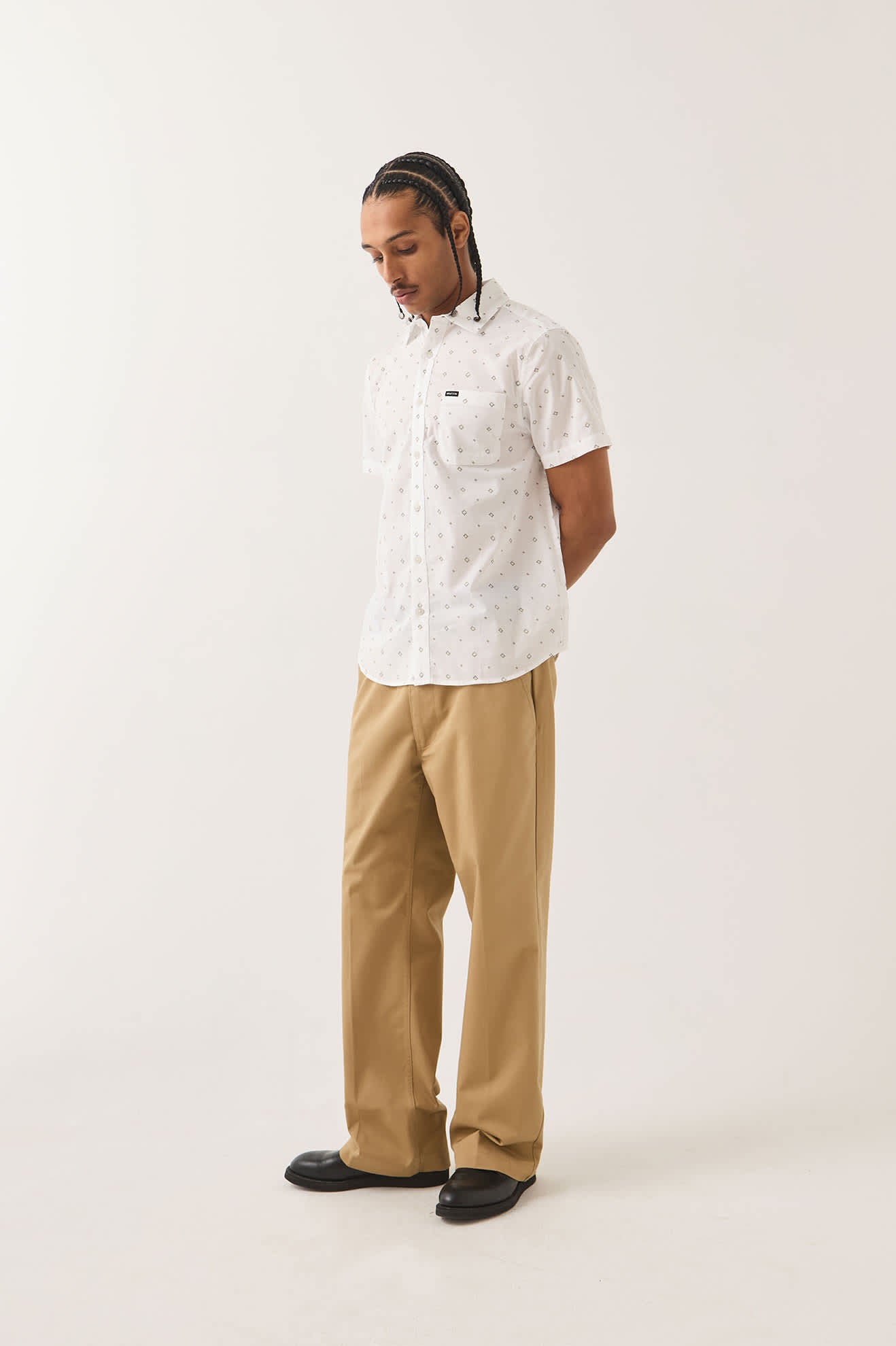 brixton-charter-print-shirt-kurzarm-white-geo-stretch image 3