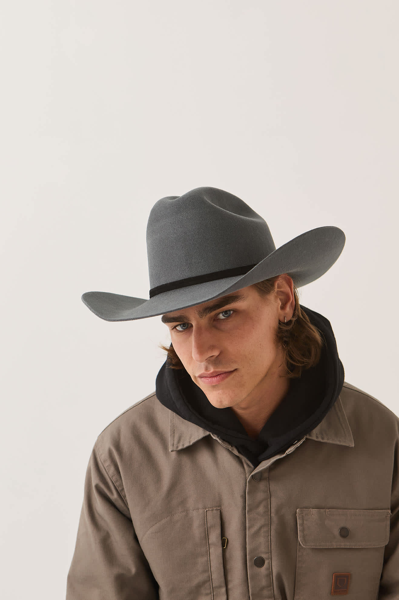 brixton-laredo-wthr-guard-cowboyhut-asphalt-wollfilz image 2