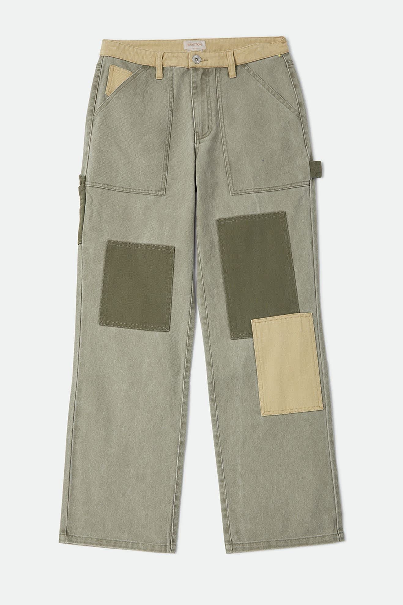 brixton-essex-patchwork-painter-pant-vintage-olive-damen image 2
