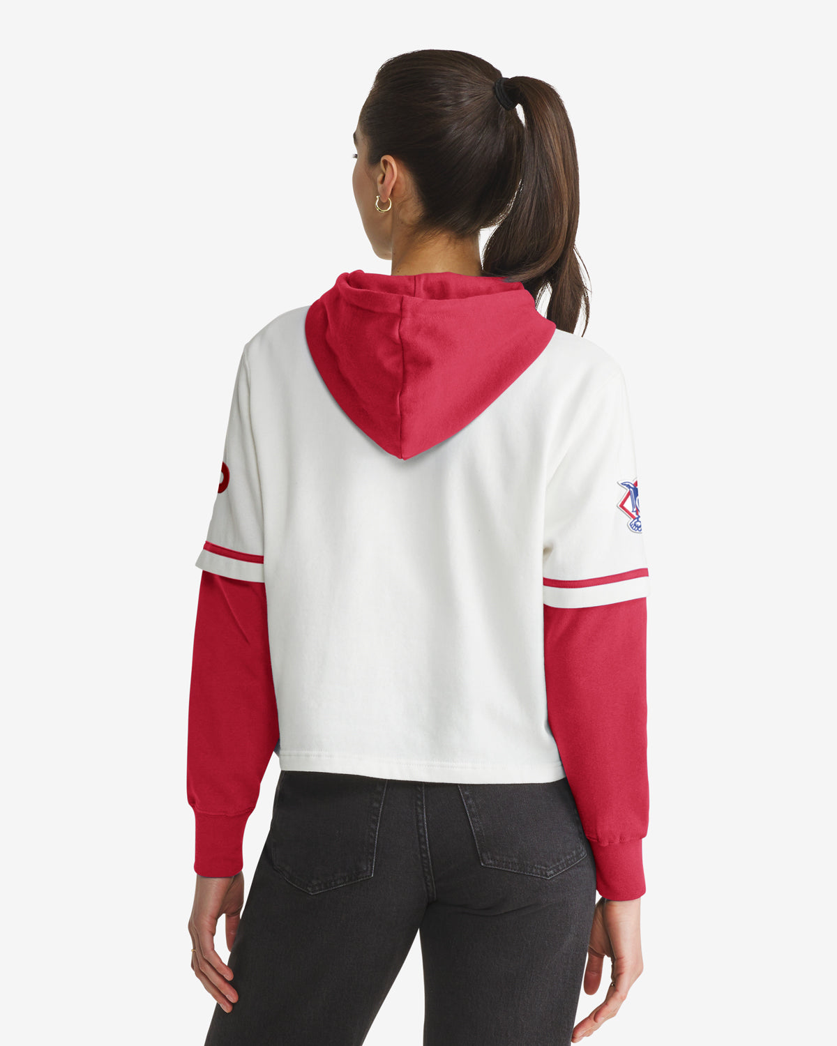 47-brand-shortstop-phillies-hoodie-white-wash-cropped image 2
