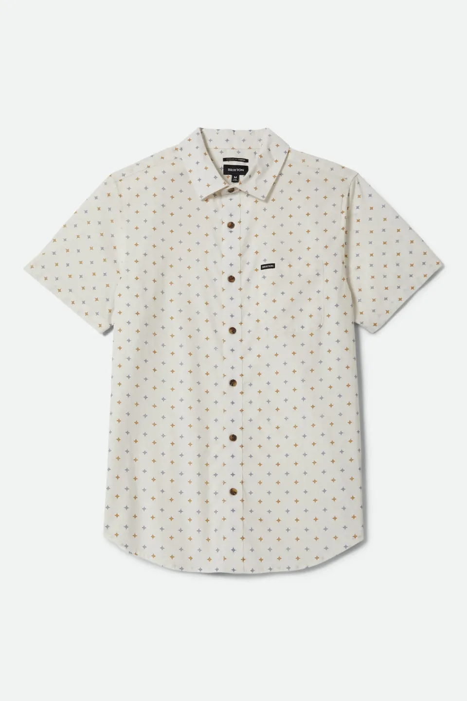 brixton-charter-kurzarmhemd-off-white-multi-diamond-stretch image 1