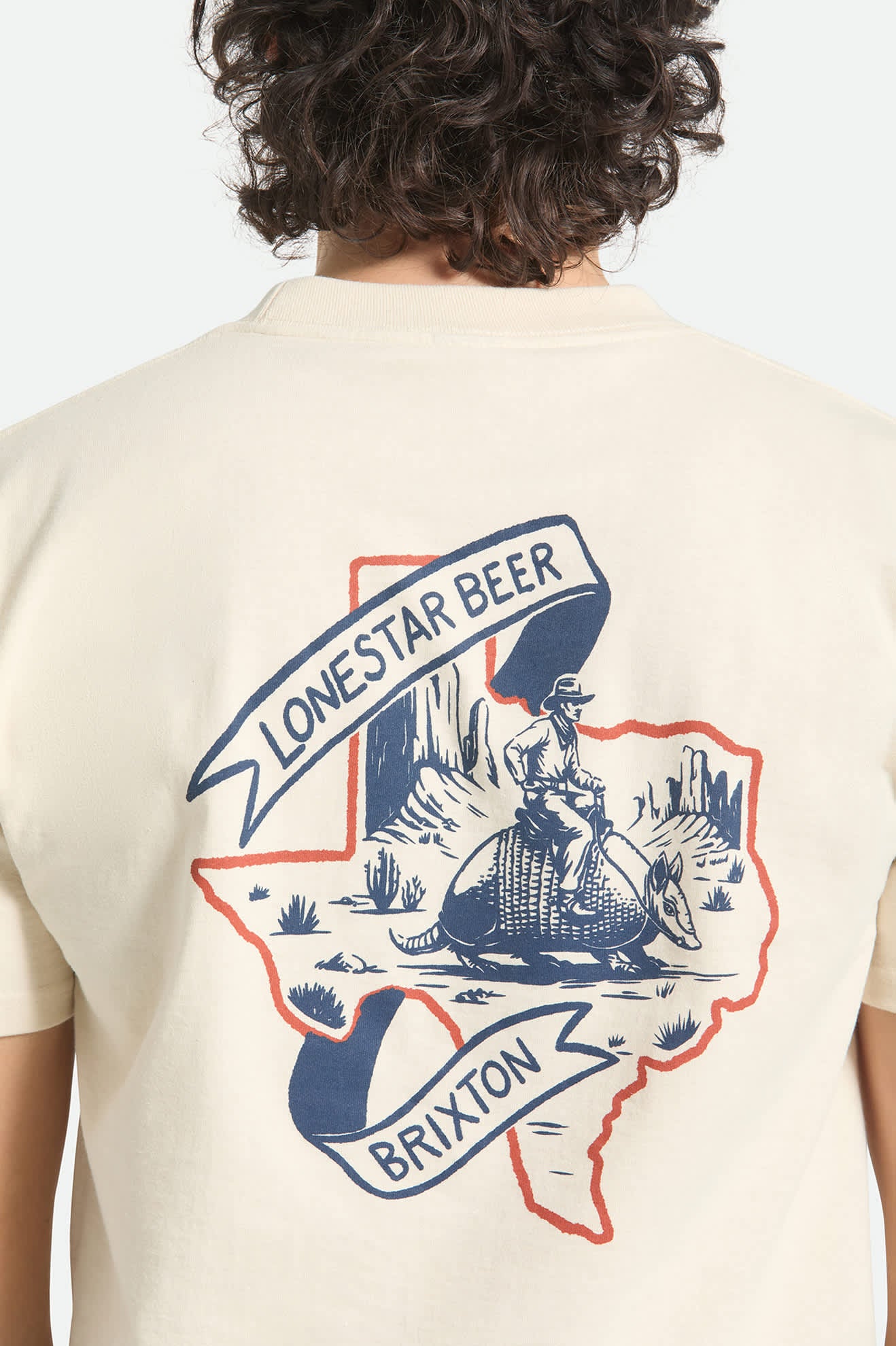 brixton-lone-star-armadillo-t-shirt-herren-creme-mit-backprint image 4