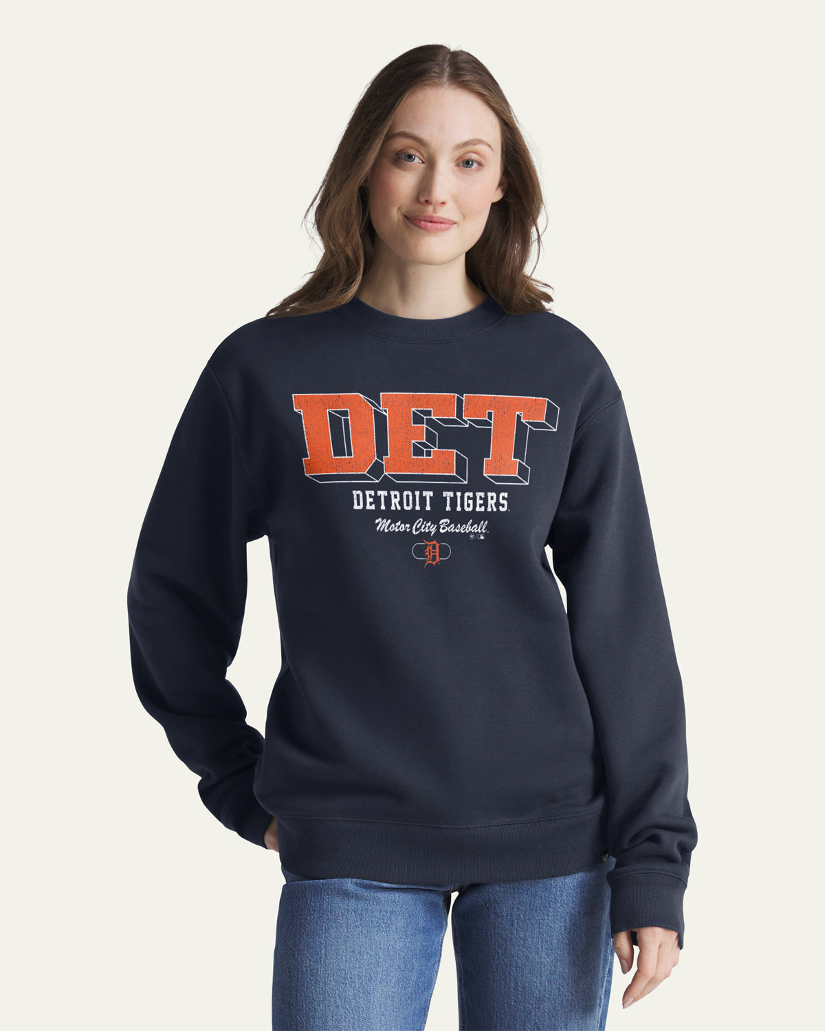 47-brand-headline-tigers-crew-navy-sweatshirt-fleece image 3