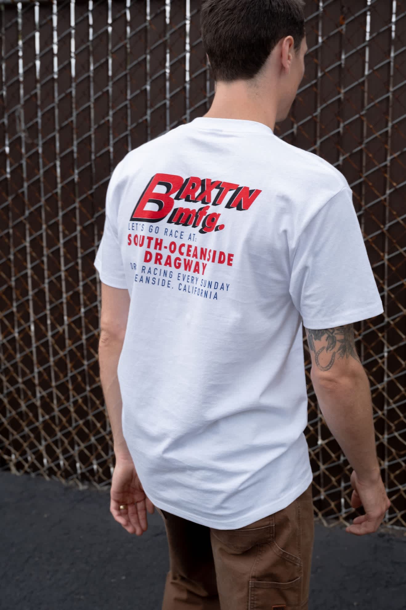 brixton-south-o-dragway-t-shirt-herren-wei-standard-fit image 4