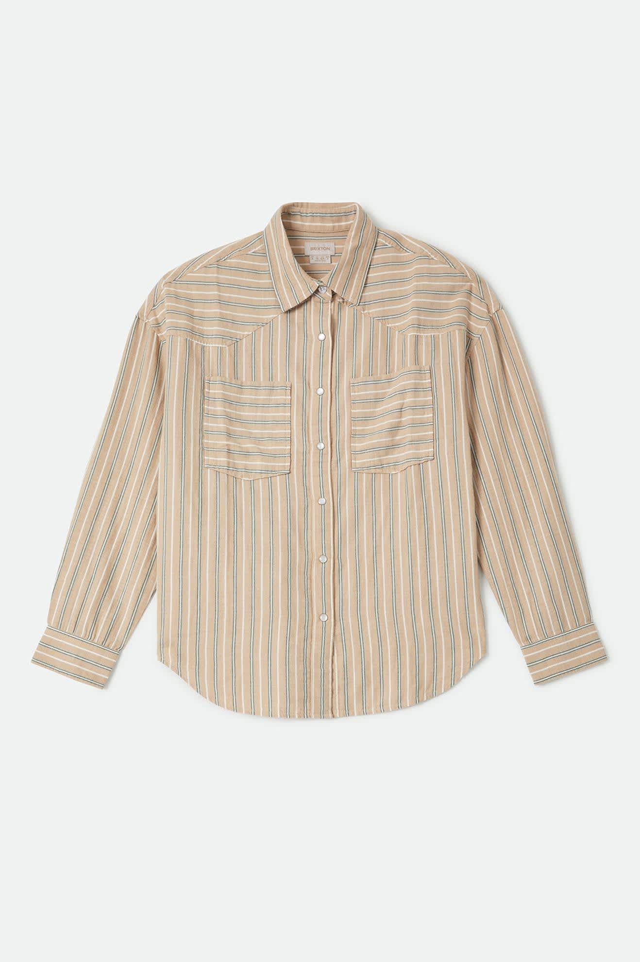 brixton-wayne-damenhemd-sand-stripe-langarm image 2