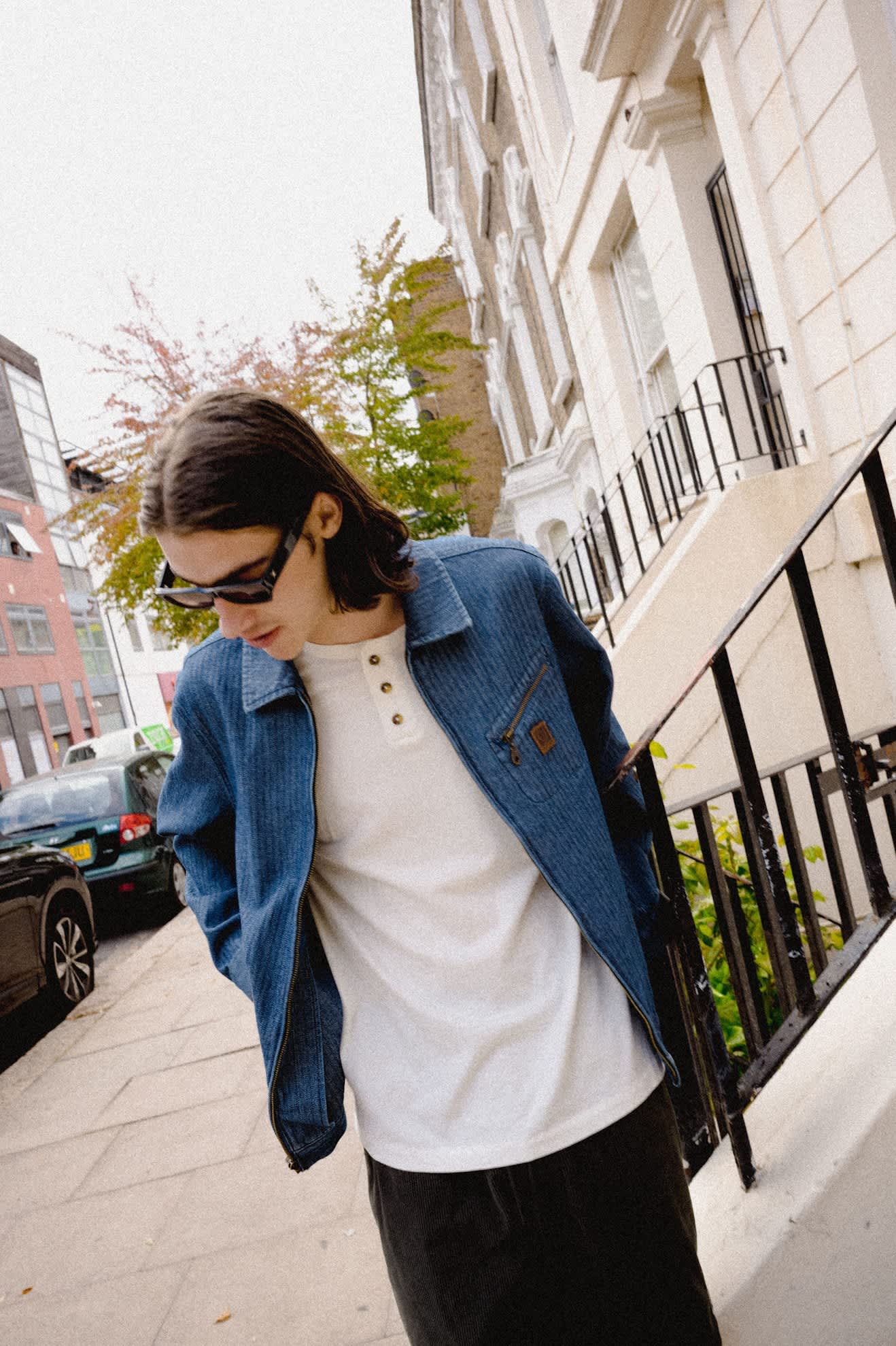 brixton-mechanic-garage-zip-jacke-indigo-herringbone-canvas image 8