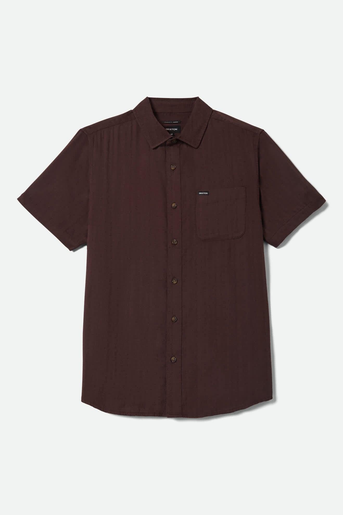 brixton-charter-slub-hemd-chocolate-kurzarm image 1