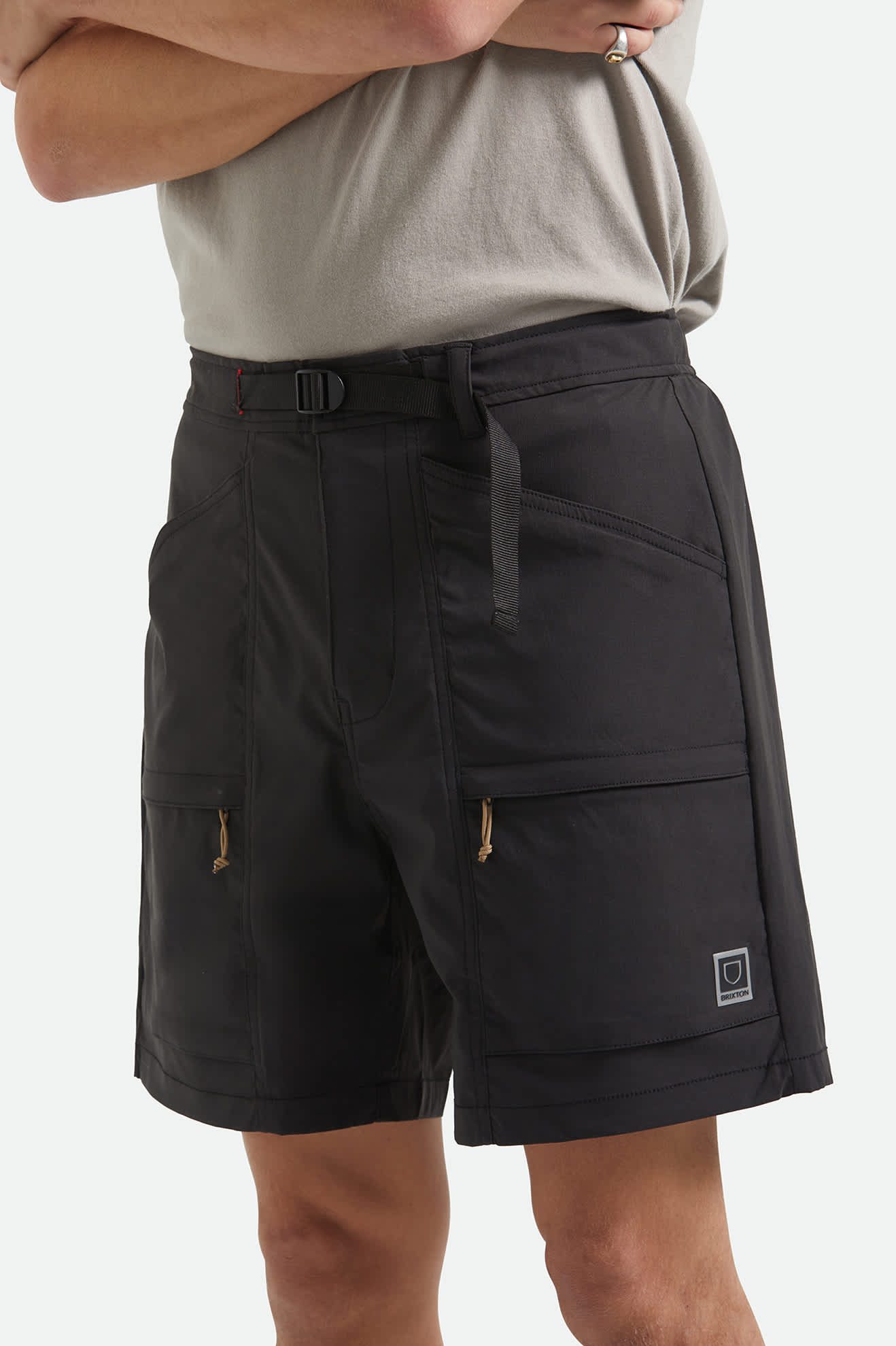 brixton-journey-utility-short-herren-schwarz-ripstop image 6