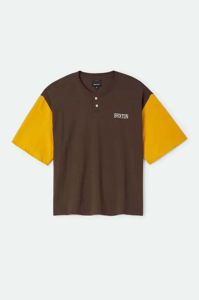 brixton-boxy-baseball-t-shirt-walnut-brown-golden-hour image 1