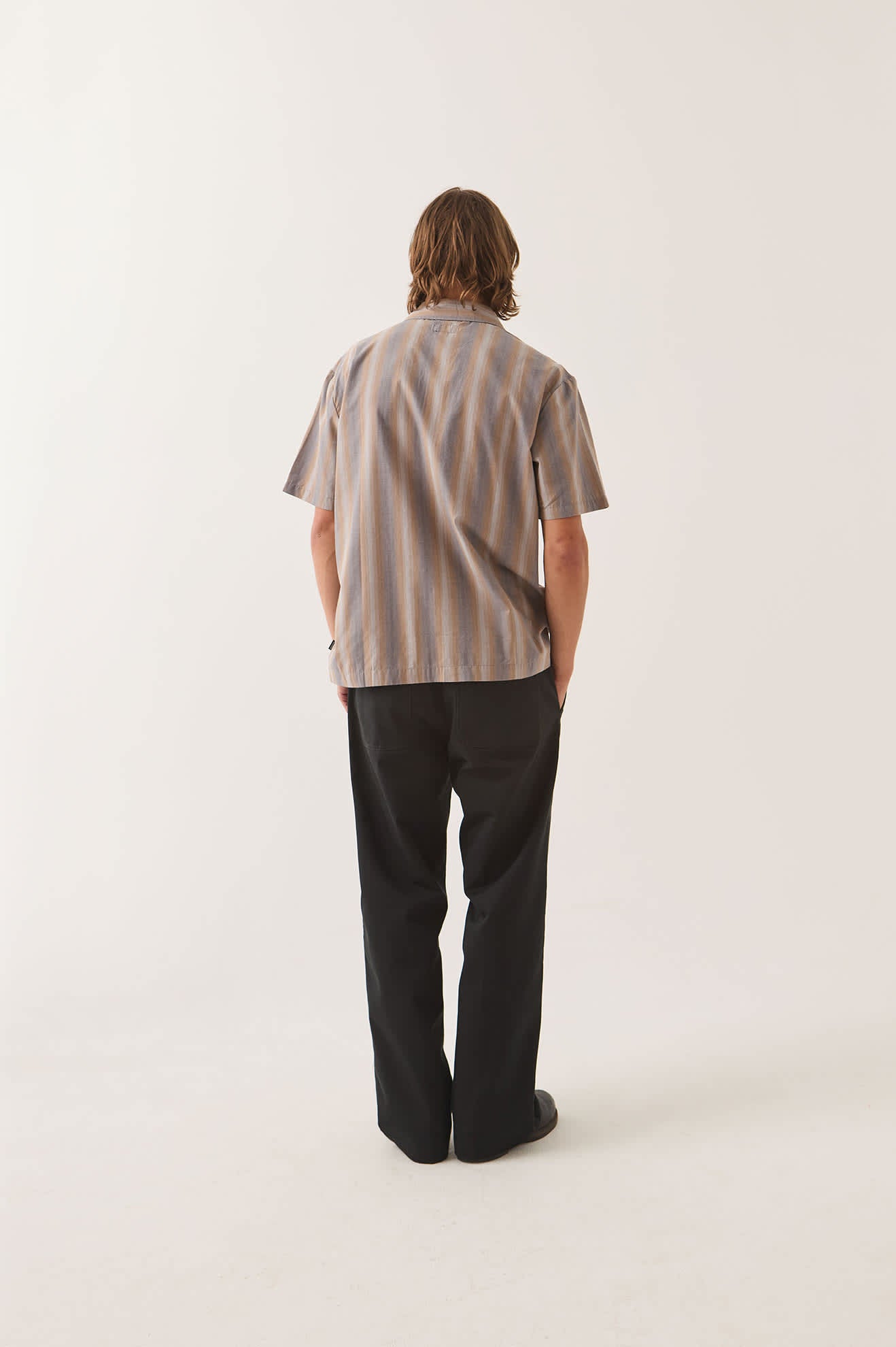 brixton-cru-shirt-herren-charcoal-shadow-stripe image 4