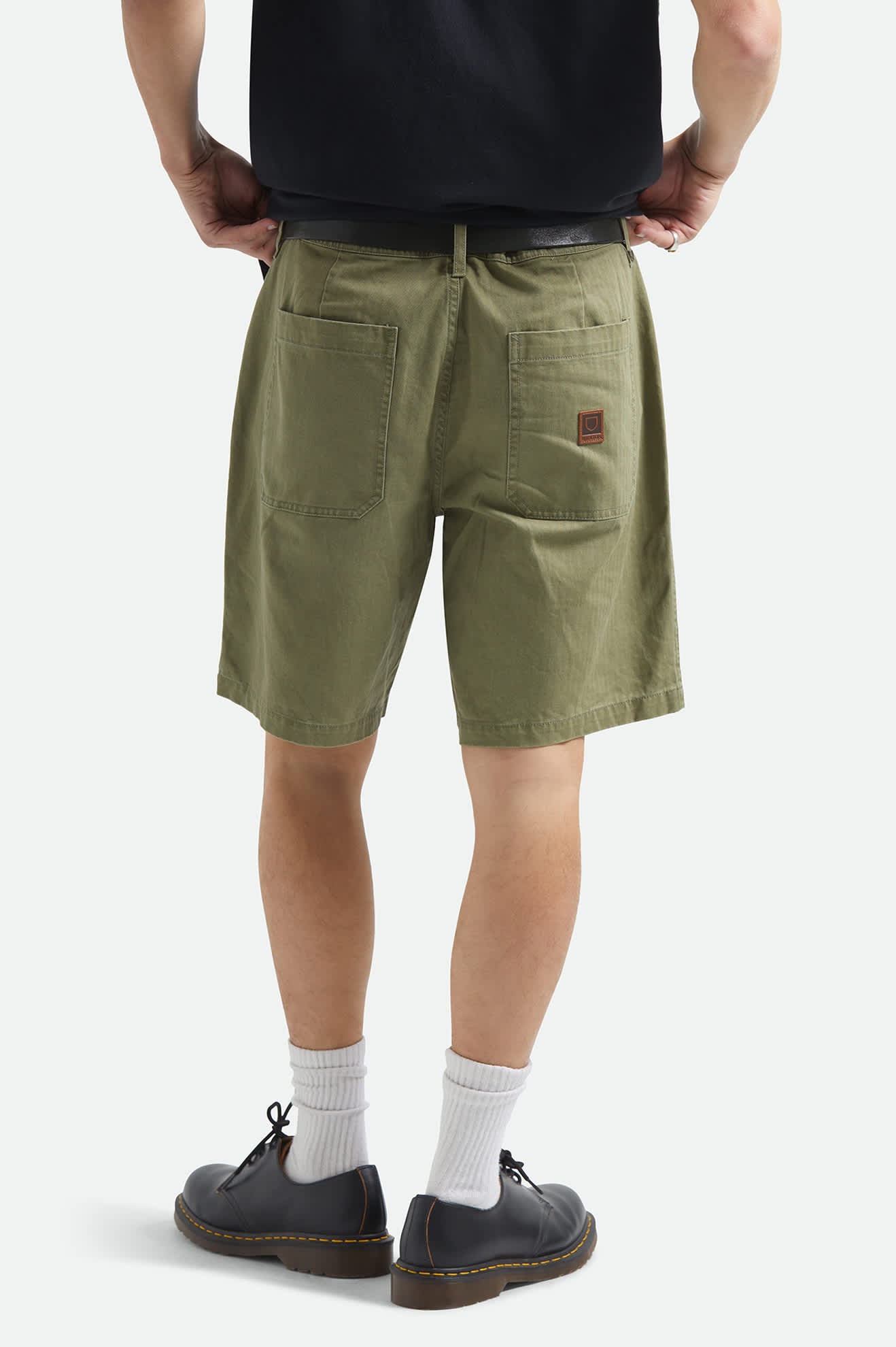 brixton-surplus-herringbone-shorts-washed-olive-green-7 image 4