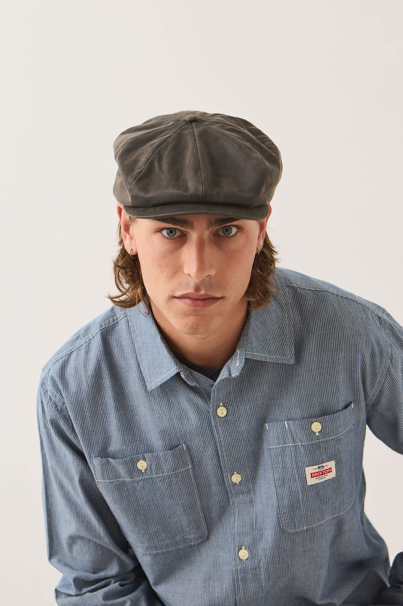 brixton-brood-baggy-flannel-snap-cap-braun-kunstleder image 2