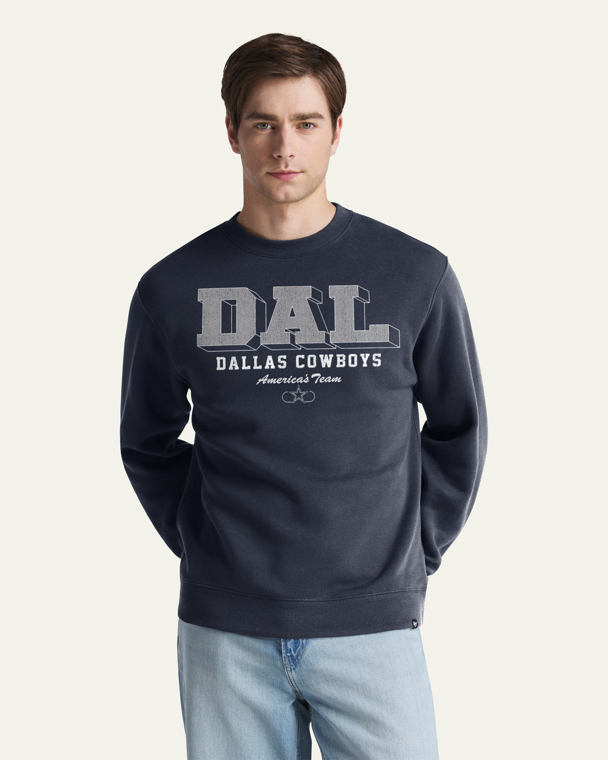 47-brand-47-everyday-crew-dallas-cowboys-sweatshirt-navy image 1