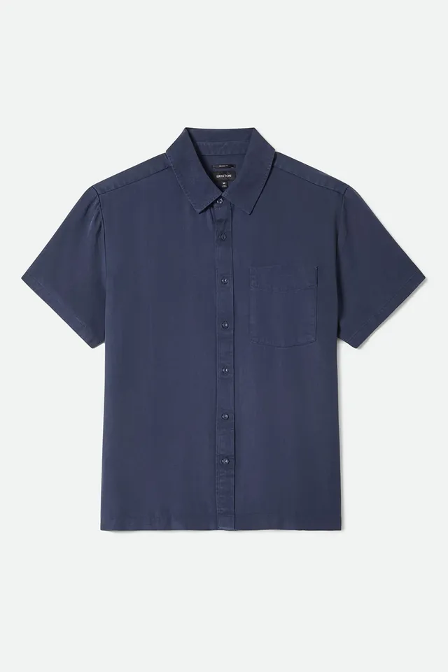 brixton-cooling-comfort-kurzarmhemd-midnight-navy-tencel image 1