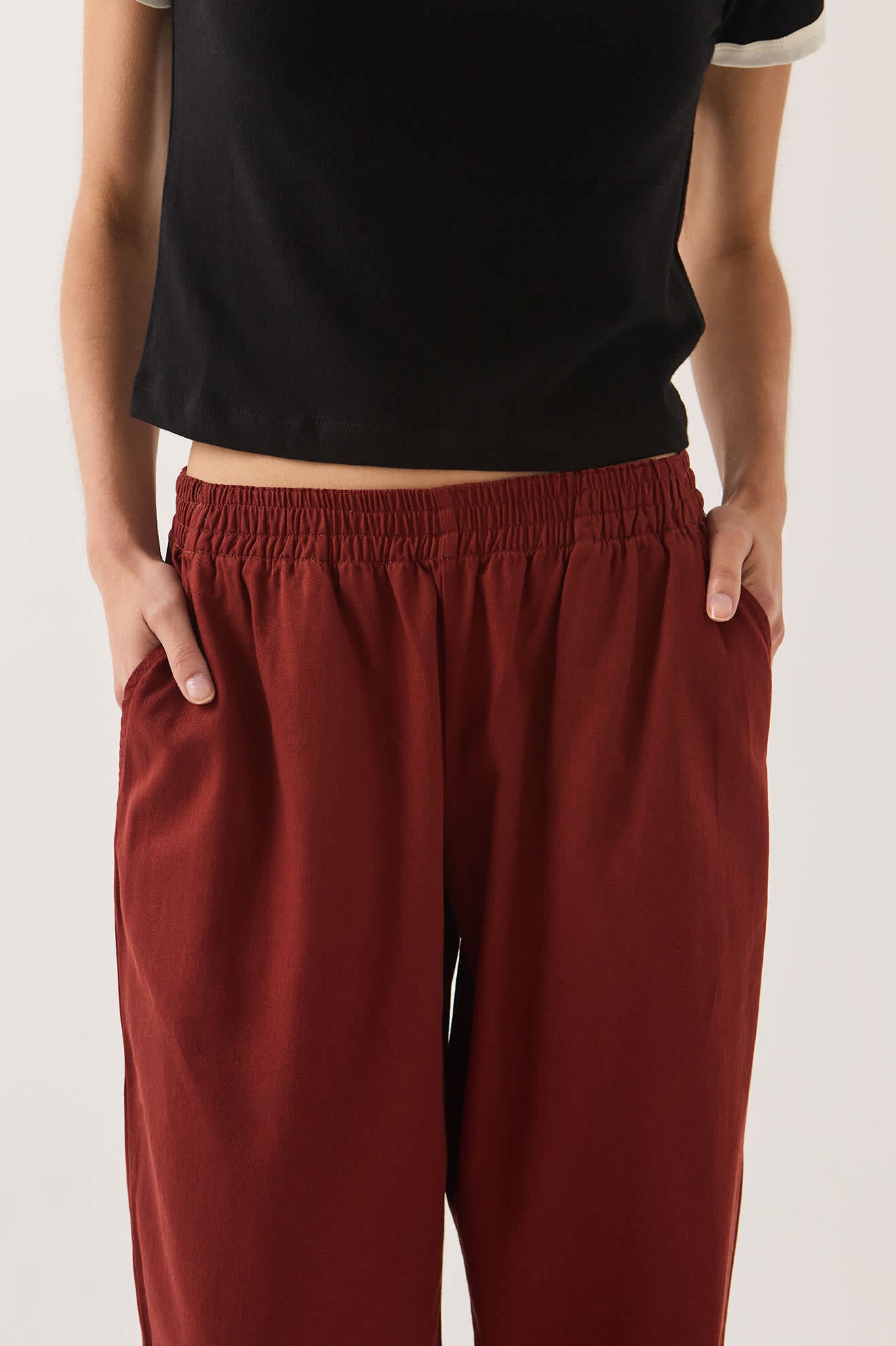 brixton-lounge-pant-hose-dark-brick-baumwolle image 6