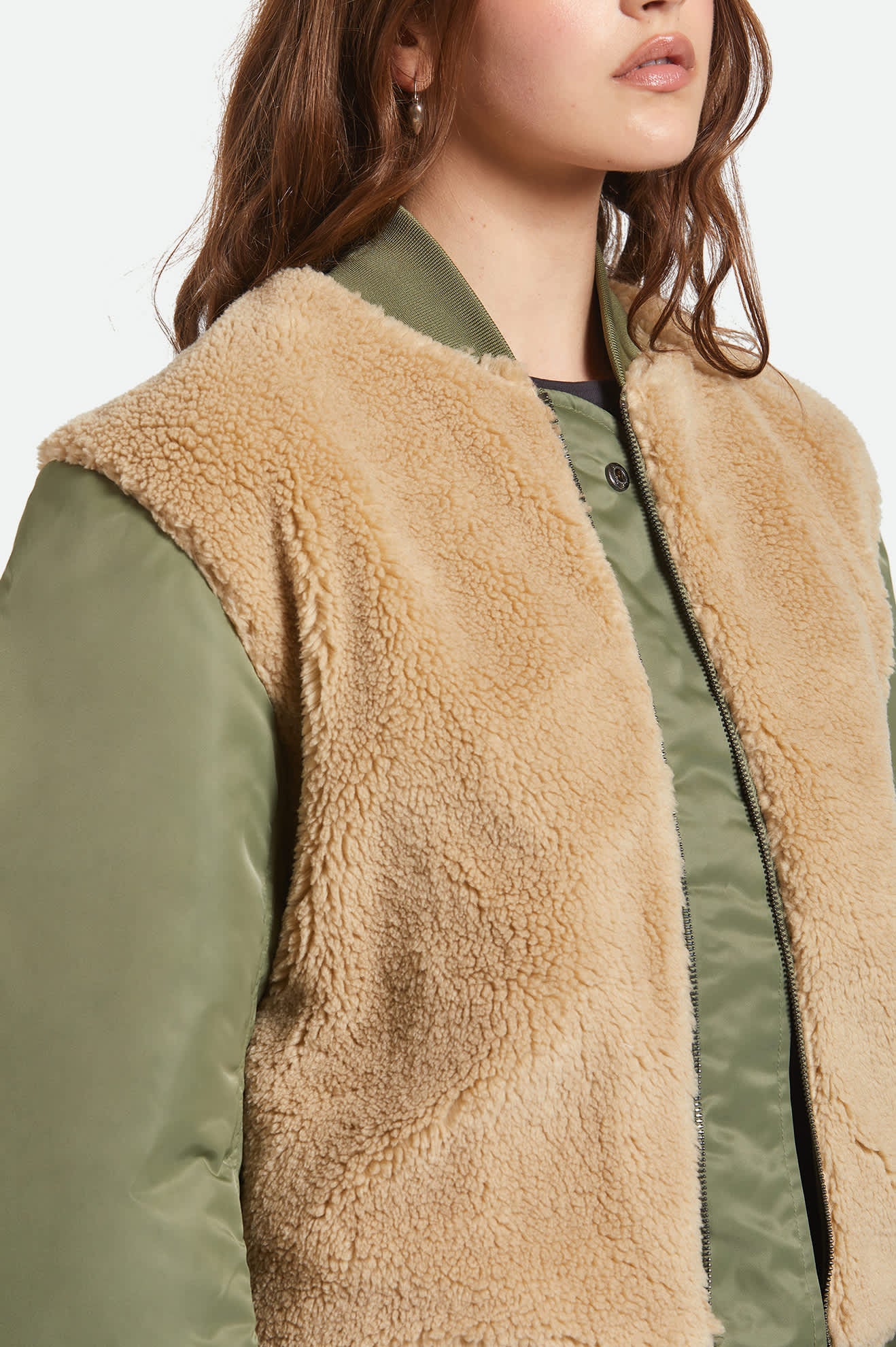 brixton-sherpa-surplus-bomberjacke-olive-surplus-damen image 7