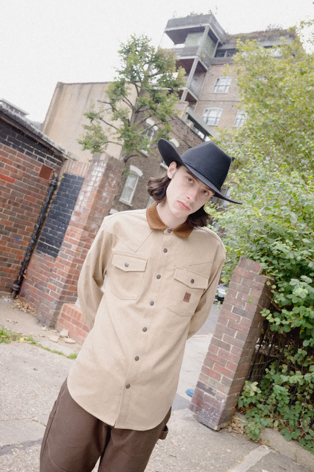 brixton-bowery-builders-ranch-flanellhemd-khaki-braun image 6