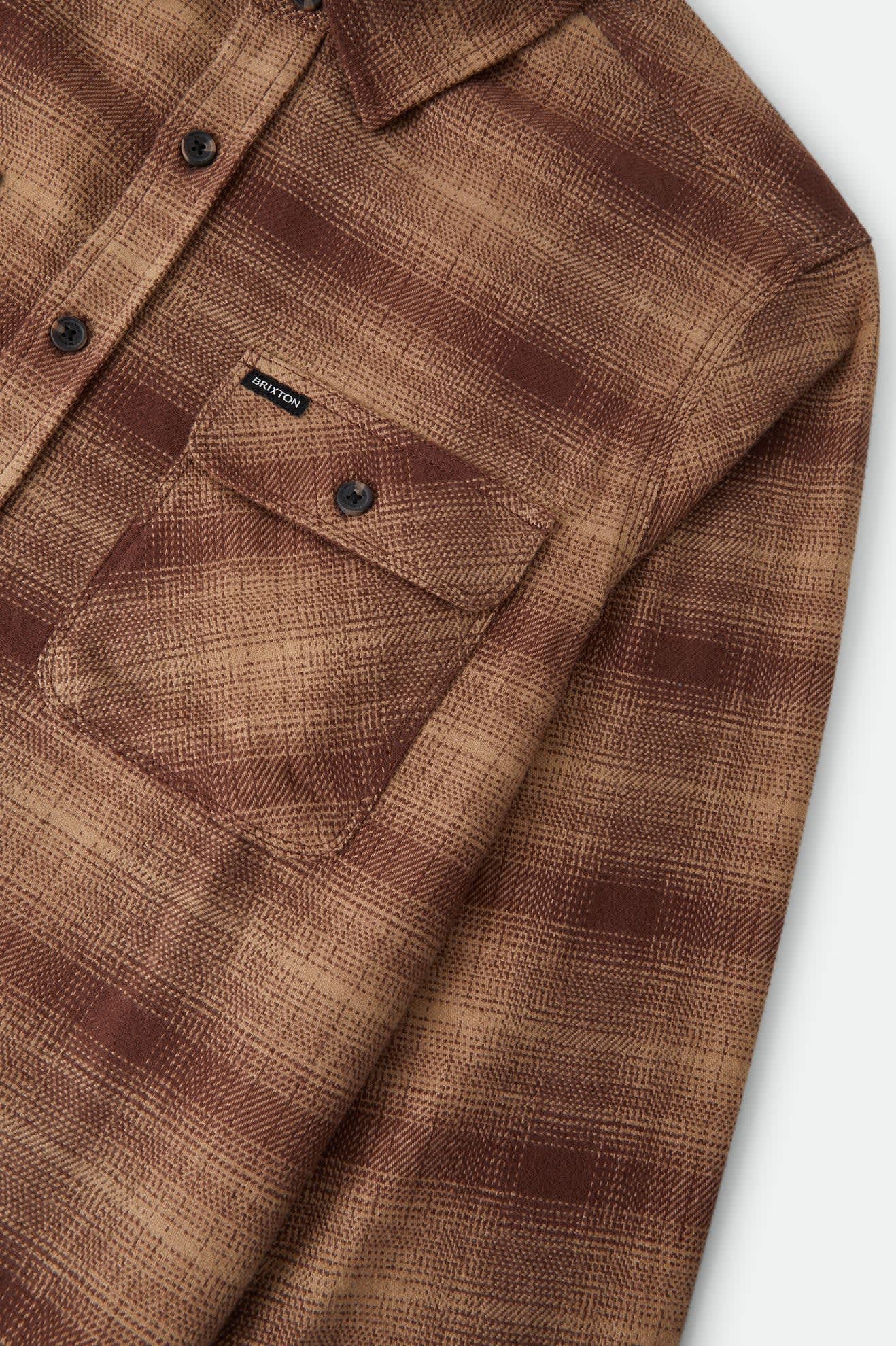 brixton-bowery-flannel-flanellhemd-chocolate-khaki-kariert image 3