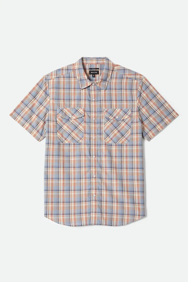 brixton-breezy-wayne-kurzarm-hemd-blue-multi-plaid-karo image 1