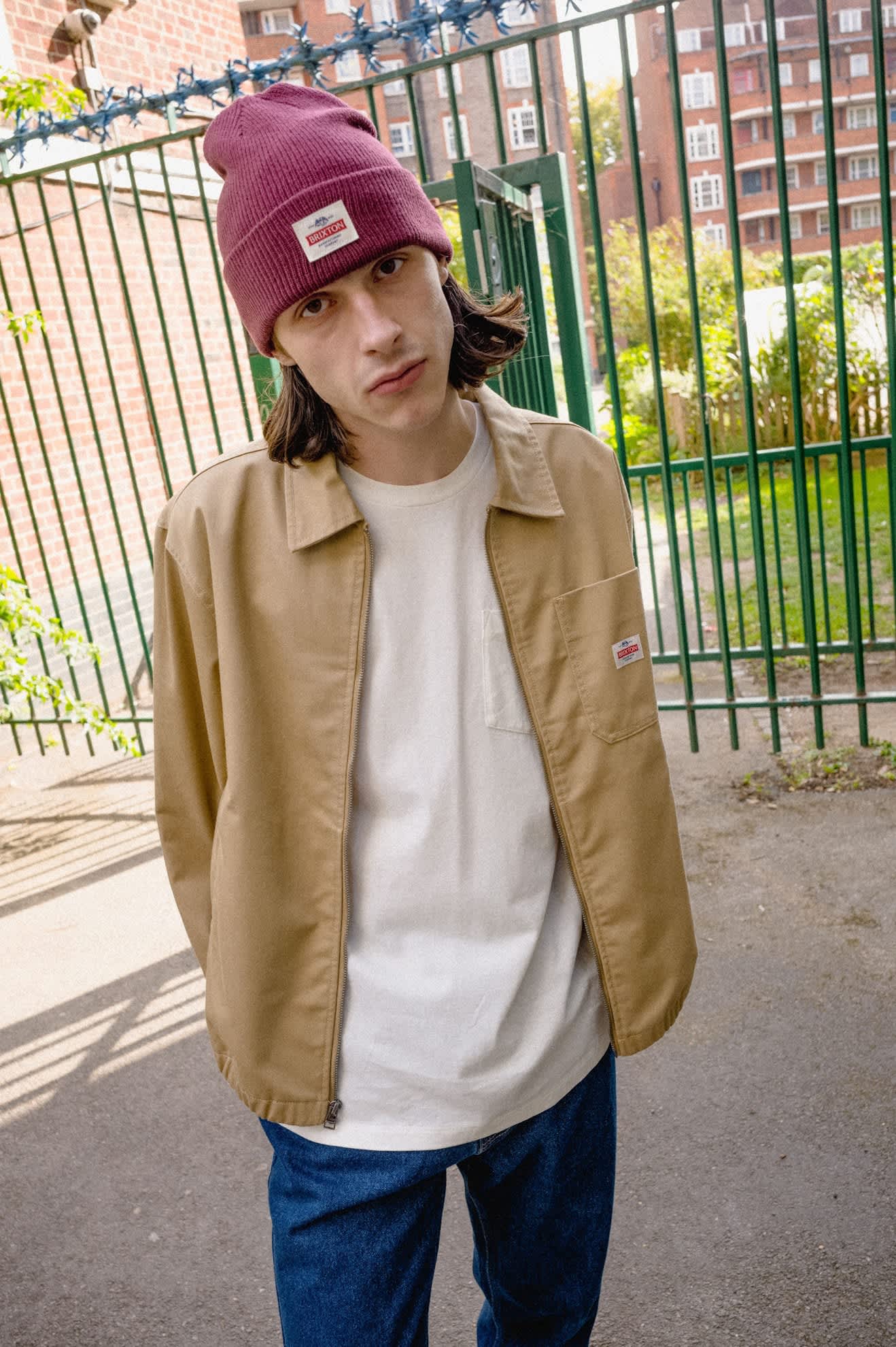 brixton-trademark-beanie-dark-brick-strickm-tze-recycelt image 3