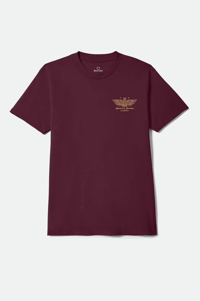 brixton-ewing-standard-t-shirt-burgundy-baumwolle image 1