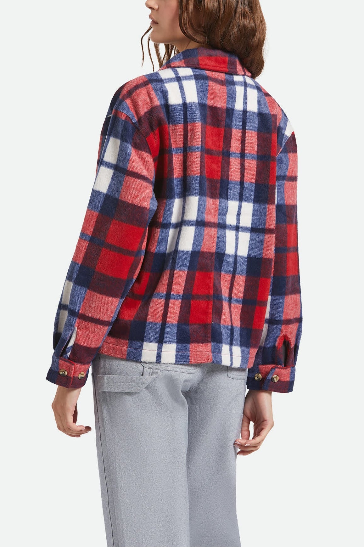 brixton-bowery-flanellhemd-damen-navy-kariert image 4