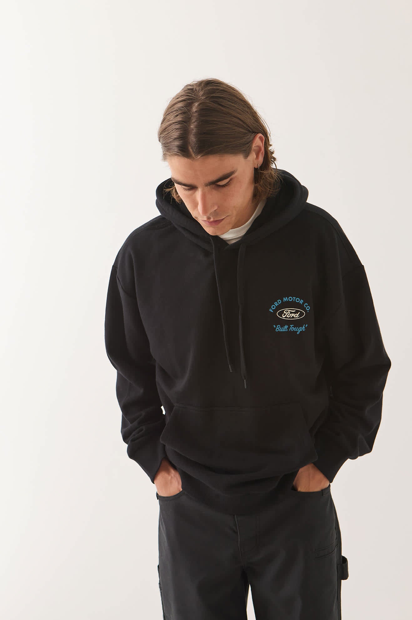 brixton-ford-built-tough-4x4-hoodie-burnt-rubber-schwarz image 3